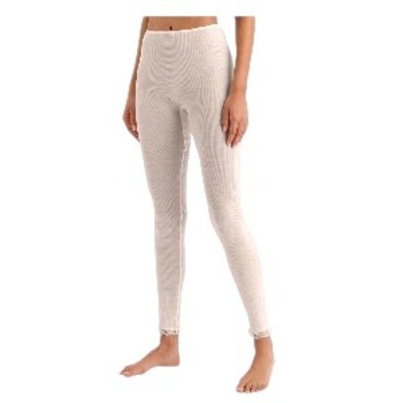 Hanro Leggings from Woolen Lace Collection in Vanilla Large NWT - Picture 1 of 3